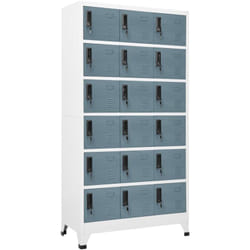 vidaXL Armadietto con Chiave Grigio Chiaro e Scuro 90x40x180cm Acciaio