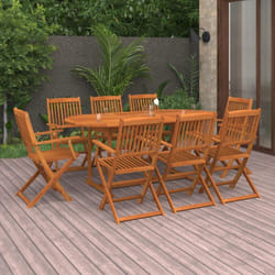 Set da Pranzo da Giardino 9pz 180x90x75cm Legno Massello Acacia Vidaxl