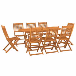vidaXL Set da Pranzo da Giardino 9pz 180x90x75cm Legno Massello Acacia - Vista aggiuntiva 2