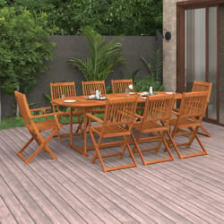 vidaXL Set da Pranzo da Giardino 9 pz 220x90x75 cm Massello di Acacia