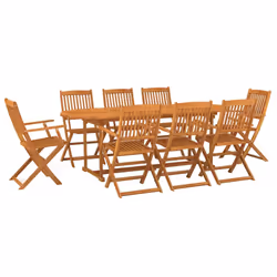 vidaXL Set da Pranzo da Giardino 9 pz 220x90x75 cm Massello di Acacia - Vista aggiuntiva 2