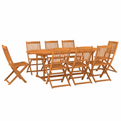 vidaXL Set da Pranzo da Giardino 9 pz 220x90x75 cm Massello di Acacia - Vista aggiuntiva 2