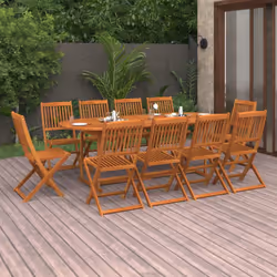 Create un'estetica avvincente e coesa nel vostro spazio esterno con questo set da pranzo da giardino in legno! Questo set da ...