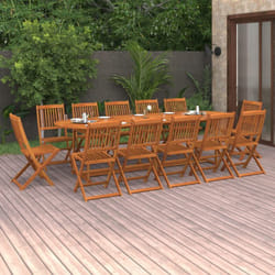 Set da Pranzo da Giardino 13 pz 280x90x75 cm Massello di Acacia Vidaxl