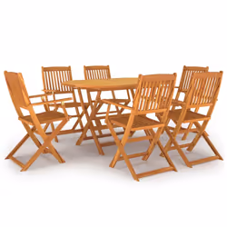 vidaXL Set da Pranzo per Giardino 7 pz in Legno Massello di Acacia - Vista aggiuntiva 2