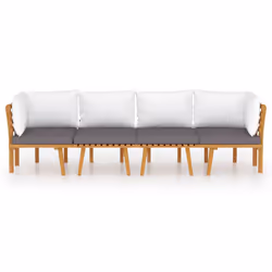 vidaXL Set Divani da Giardino 4 pz con Cuscini in Massello di Acacia - Vista aggiuntiva 3