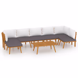 vidaXL Set Divani da Giardino 8 pz con Cuscini in Massello di Acacia - Vista aggiuntiva 2