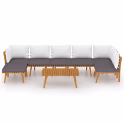 vidaXL Set Divani da Giardino 8 pz con Cuscini in Massello di Acacia - Vista aggiuntiva 3