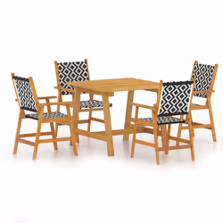 vidaXL Set Mobili da Pranzo per Giardino 5 pz Legno Massello di Acacia - Vista aggiuntiva 2