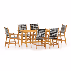 vidaXL Set Mobili da Pranzo per Giardino 7 pz Legno Massello di Acacia - Vista aggiuntiva 2