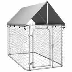 vidaXL Gabbia per Cani da Esterno con Tetto 200x100x150 cm - Vista aggiuntiva 2