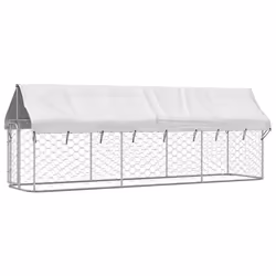 vidaXL Gabbia per Cani da Esterno con Tetto 400x100x150 cm - Vista aggiuntiva 2
