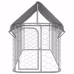 vidaXL Gabbia per Cani da Esterno con Tetto 400x100x150 cm - Vista aggiuntiva 3