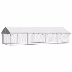 vidaXL Gabbia per Cani da Esterno con Tetto 600x200x150 cm - Vista aggiuntiva 2