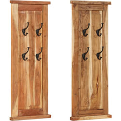 Vidaxl - Appendiabiti 2 pz in Legno Massello di Acacia 38x100 cm 1286