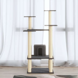 Albero per Gatti con Pali Tiragraffi in Sisal Altezza 110 cm vari colori colore: Grigio scuro