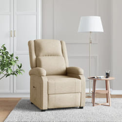 Poltrona Reclinabile in Tessuto Crema vidaXL455444