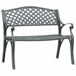 vidaXL Panchina da Giardino 102 cm in Alluminio Pressofuso Verde - Vista aggiuntiva 2