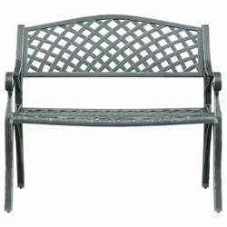 vidaXL Panchina da Giardino 102 cm in Alluminio Pressofuso Verde - Vista aggiuntiva 3