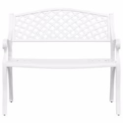 vidaXL Panchina da Giardino 102 cm in Alluminio Pressofuso Bianco - Vista aggiuntiva 3