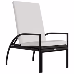 VidaXL 317628 sedia da esterno Salone Seduta imbottita Acciaio galvanizzato, Poliestere, Rattan sintetico Crema, Bianco - Vista aggiuntiva 7