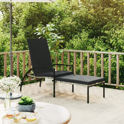 Vidaxl - Lettino Prendisole con Poggiapiedi in Rattan pe Grigio