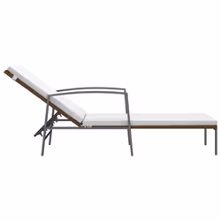 VidaXL 317634 sedia da esterno Salone Seduta imbottita Rattan sintetico, Acciaio Marrone, Crema, Bianco - Vista aggiuntiva 4
