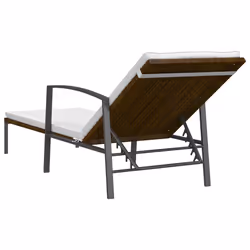 VidaXL 317634 sedia da esterno Salone Seduta imbottita Rattan sintetico, Acciaio Marrone, Crema, Bianco - Vista aggiuntiva 5