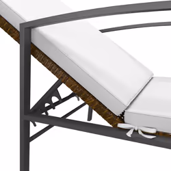 VidaXL 317634 sedia da esterno Salone Seduta imbottita Rattan sintetico, Acciaio Marrone, Crema, Bianco - Vista aggiuntiva 6