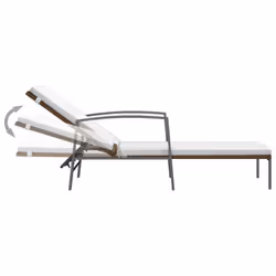 VidaXL 317634 sedia da esterno Salone Seduta imbottita Rattan sintetico, Acciaio Marrone, Crema, Bianco - Vista aggiuntiva 7