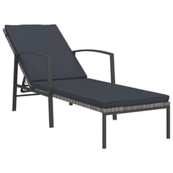 VidaXL 317636 sedia da esterno Salone Seduta imbottita Rattan sintetico, Acciaio Grigio