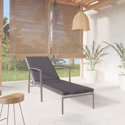 VidaXL 317636 sedia da esterno Salone Seduta imbottita Rattan sintetico, Acciaio Grigio