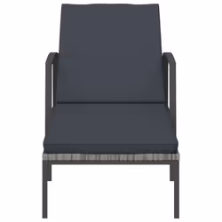 VidaXL 317636 sedia da esterno Salone Seduta imbottita Rattan sintetico, Acciaio Grigio