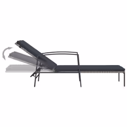 VidaXL 317636 sedia da esterno Salone Seduta imbottita Rattan sintetico, Acciaio Grigio - Vista aggiuntiva 6