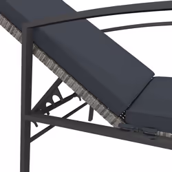 VidaXL 317636 sedia da esterno Salone Seduta imbottita Rattan sintetico, Acciaio Grigio - Vista aggiuntiva 7