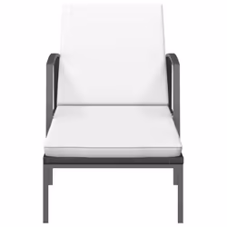 VidaXL 317638 sedia da esterno Salone Seduta imbottita Rattan sintetico, Acciaio Nero, Crema, Bianco - Vista aggiuntiva 4