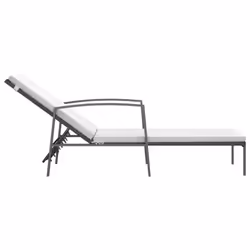 VidaXL 317638 sedia da esterno Salone Seduta imbottita Rattan sintetico, Acciaio Nero, Crema, Bianco - Vista aggiuntiva 5