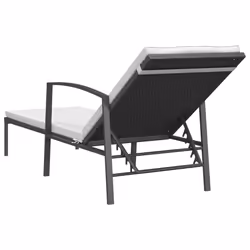 VidaXL 317638 sedia da esterno Salone Seduta imbottita Rattan sintetico, Acciaio Nero, Crema, Bianco - Vista aggiuntiva 6