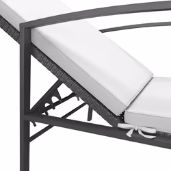 VidaXL 317638 sedia da esterno Salone Seduta imbottita Rattan sintetico, Acciaio Nero, Crema, Bianco - Vista aggiuntiva 8