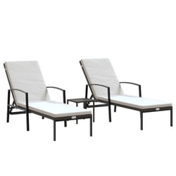 VidaXL 317642 sedia da esterno Salone Seduta imbottita Rattan sintetico, Acciaio Marrone, Crema, Bianco