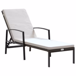 VidaXL 317642 sedia da esterno Salone Seduta imbottita Rattan sintetico, Acciaio Marrone, Crema, Bianco