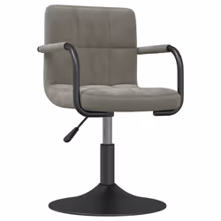 vidaXL Sedie da Pranzo Girevoli 4 pz Grigio Chiaro in Velluto - Vista aggiuntiva 3