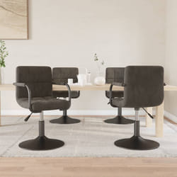 Sedie da Pranzo Girevoli 4 pz Grigio Scuro in Vellutocod mxl 126872