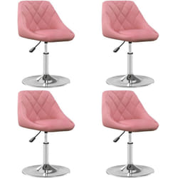 Sedie da Pranzo Girevoli 4 pz Rosa in Velluto Vidaxl 7630