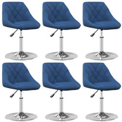 Sedie da Pranzo Girevoli 6 pz Blu in Velluto Vidaxl