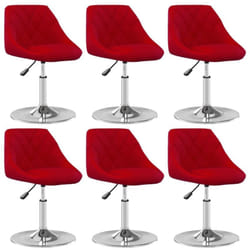 Vidaxl - Sedie da Pranzo Girevoli 6 pz Rosso Vino in Velluto