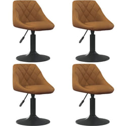Vidaxl - Sedie da Pranzo Girevoli 4 pz Marroni in Velluto 809818