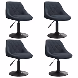 vidaXL Sedie da Pranzo Girevoli 4 pz Grigio Scuro in Velluto - Vista aggiuntiva 2