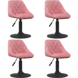 Sedie da Pranzo Girevoli 4 pz Rosa in Velluto vidaXL366365