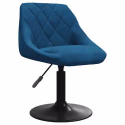 vidaXL Sedie da Pranzo Girevoli 6 pz Blu in Velluto - Vista aggiuntiva 3
